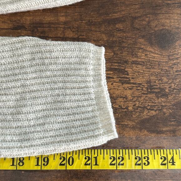 Madewell Woodside 100 Merino Wool Sweater Medium Relaxed Beige Preppy Boho EUC - Picture 5 of 8